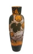 DAUM French cameo glass vase, early 20th century, signed "DAUM NANCY, FRANCE" with cross of Lorraine, 38.5cm high