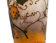 DAUM French cameo glass vase, early 20th century, signed "DAUM NANCY, FRANCE" with cross of Lorraine, 38.5cm high - 2