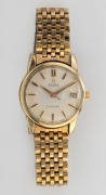 OMEGA "Seamaster" gent's automatic wristwatch and bracelet with gold plated finish, 3.7cm wide including crown