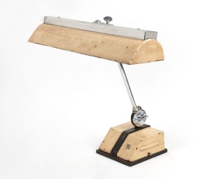 A vintage Bauhaus style metal desk lamp, 43cm high, 46cm wide