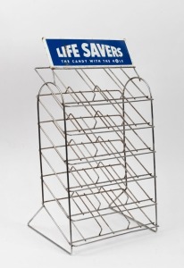 LIFESAVERS "The Candy With the Hole" point of sale metal advertising counter top rack, 20th century, 50cm high
