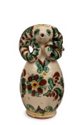 An unusual antique Russian zoomorphic&nbsp;jug with ram's head decoration, 19th/20th century, 24cm high