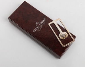 GEORG JENSEN Danish sterling silver money clip in original box, 6.5cm wide