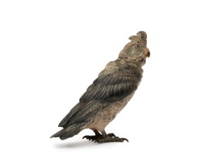 An antique Austrian cold-painted bronze parrot statue, circa 1900, 12cm high