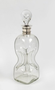 A vintage decanter with sterling silver collar, 20th century, 32cm high