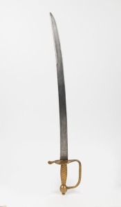 An antique sabre with brass hilt, 19th century, 78cm long