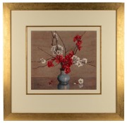 ALLAN THOMAS BERNALDO&nbsp;(1900-1988), (red and white blossoms), watercolour, signed lower left "Allan T. Bernaldo", ​​​​​​​37 x 40cm, 73 x 75cm overall - 2