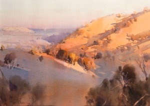 ROSS PATERSON (1946 - ), Summer Light Euroa, Vic. watercolour, signed lower left "Ross Paterson", ​​​​​​​32 x 45cm, 70 x 81cm overall