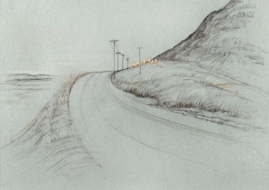 ELIZABETH DURACK (1915-2000), Old Wyndham Cemetery, pencil and collage on paper, signed centre right "Elizabeth Durack, '81", 37 x 52cm overall, 62 x 75cm overall