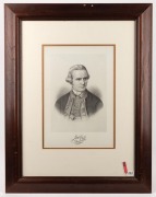 CAPTAIN COOK: Two portrait prints in timber frames, the larger 60 x 47cm overall