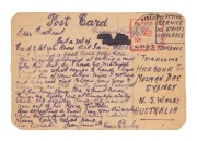 A MAKESHIFT "POSTCARD" FROM GALLIPOLI: Because of the shortage of writing materials, the soldiers present during the Gallipoli Campaign had to resort to using whatever they could scrounge. This makeshift card was made using the lid from a Special Crown Vi - 2