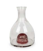 USHER'S WHISKY&nbsp;antique glass advertising water jug, 19th century, 22cm high