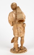 A fine quality antique Japanese carved ivory Okimono of a fisherman with his cormorant, Meiji Period, red seal mark to base, 15.5cm high - 4