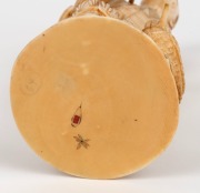A fine quality antique Japanese carved ivory Okimono of a fisherman with his cormorant, Meiji Period, red seal mark to base, 15.5cm high - 6