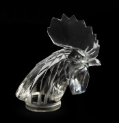 LALIQUE&nbsp;"T&ecirc;te De Coq" French glass car mascot, circa 1929-1933, stamped "Lalique, France", 18cm high