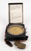 RAAF Mk. III D manual operation aircraft navigation computer [#3607] in original box, c. 1940s, with straps for wearing on pilot's leg. Manufactured in Melbourne by White & Gillespie. - 2