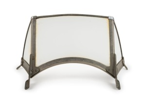 De Havilland Tiger Moth: original front windscreen [#H.35029A], c. 1930s. Distance between front brackets 27cm, distance between rear brackets 38.5cm.