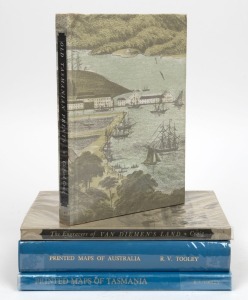 [TASMANIAN INTEREST] "The Engravers of Van Diemen's Land" by Craig (signed limited edition, 1961); "Old Tasmanian Prints" by Craig (signed limited edition, 1964); "Printed Maps of Australia" by Tooley (1970-73); and "Printed Maps of Tasmania 1642-1900" by