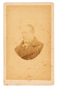 TASMANIAN CONVICT PHOTOGRAPH: A carte-de-visite, annotated verso: "36. Henry Williams per Gov'r Phillip. Taken at Port Arthur 1874". Henry Williams (transported as William Williams), was convicted of Housebreaking at the Supreme Court in Hobart Town and sentenced to 5 years in gaol. He had arrived in Van Dieman's Land aboard the "Governor Phillips". The prison record shows he was discharged in February 1876.