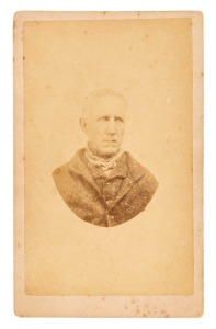 TASMANIAN CONVICT PHOTOGRAPH: A carte-de-visite, annotated verso: "134. Thomas Wood or Key, native". Taken at Port Arthur 1874." Thomas Wood (transported as Thomas Key on the Lady Nugent) was sentenced to six years for housebreaking and larceny, at the S