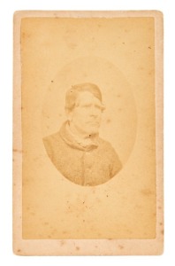 TASMANIAN CONVICT PHOTOGRAPH: A carte-de-visite, annotated verso: "259. George Wilson, Ld Lyndock 3. Taken at Port Arthur 1874." George Wilson arrived in New South Wales on the 8th August 1838 aboard the Lord Lyndoch. He had been transported for life at 