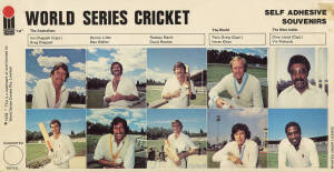 1978-79 cricket cards, noted 1978 Ardmona "World Series Cricket 1978-79" [50]; 1978 Top Trumps "British Cricketers" [33]; 1978 World Series Cricket "Self Adhesive Souvenirs" [10]. Mainly G/VG. (Total 287).