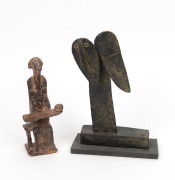 JOHN MALTBY (British) two studio pottery figural statues, both signed "John Maltby", 18cm and 23cm high