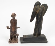 JOHN MALTBY (British) two studio pottery figural statues, both signed "John Maltby", 18cm and 23cm high - 2