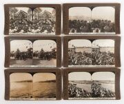 ROSE STEREOGRAPH COMPANY: More than one hundred and forty stereo cards sorted into 45 x 22.5 x 13.5cm wooden box, featuring subjects such as 1901 Duke of York celebrations, 1908 American Fleet visit to Australia, Boer War and Victorian Contingent, natural - 4