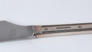 A Danish mid-century cutlery set with silver plated handles and stainless steel blades, stamped "Raadvad Frigast, Denmark, Stainless" - 2