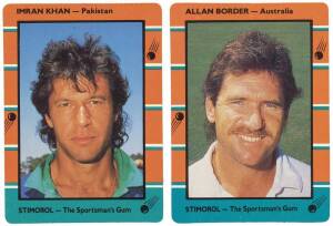 1988 Scanlens (Stimorol) "Cricketers", complete set [144], noted Allan Border, Malcolm Marshall & Imran Khan; plus 1993 Futera "Cricket 93-94" complete set [110]. G/VG.