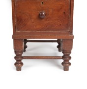 An antique Australian twin pedestal cedar desk with cockbeaded drawers and full cedar secondary construction, New South Wales origin, 19th century, 77cm high, 121cm wide, 50cm deep - 4