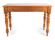 An antique Australian huon pine hall table with serpentine front, turned legs and single drawer, Tasmanian origin, circa 1870, 75cm high, 106cm wide, 50cm deep - 3