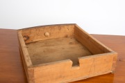 An antique Australian huon pine hall table with serpentine front, turned legs and single drawer, Tasmanian origin, circa 1870, 75cm high, 106cm wide, 50cm deep - 4