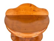 An antique Australian huon pine half round hall table with floral carved centre serpentine leg, circa 1865, ​​​​​​​105cm high, 91cm wide, 53cm deep - 2