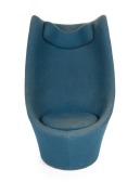 GRANT FEATHERSTON "Expo Sound Chair Mark II" vintage blue upholstered chair, 114cm high - 3