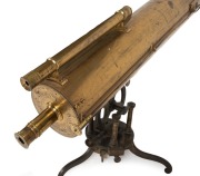 JAMES SHORT of LONDON fine and rare mid 18th century Gregorian/reflector telescope fitted with sighting scope and fine vernier adjustment, on original tripod base, and housed in a mid 19th century Australian cedar case, fitted with original additional mir - 3