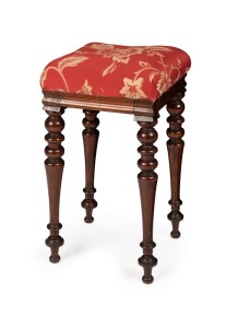 An antique Australian blackwood bar stool with finely turned legs, Tasmanian origin, circa 1850, ​​​​​​​81cm high