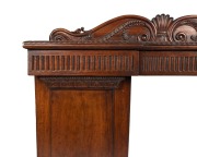 An antique Anglo-Indian padouk twin pedestal sideboard with carved Thomas Hope scrolled back, early to mid 19th century, ​​​​​​​122cm high, 184cm wide, 63cm deep - 3
