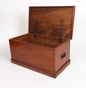 An antique Australian cedar blanket box with iron carrying handles, 19th century, 42cm high, 86cm wide, 47cm deep - 2