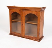 An antique Australian huon pine two door bookcase cabinet, Tasmanian origin, 19th century, 68cm high, 82cm wide, 31cm deep - 2