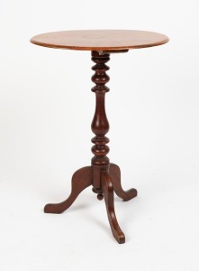 E. BURGESS of Melbourne, antique Australian blackwood wine table with oval top, circa 1880, bearing maker's label "From E. BURGESS, Cabinet Maker, Polisher & Co. Pelham Street, Carlton", 73cm high, 39cm wide, 53cm deep