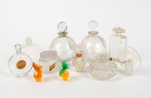 Eleven assorted perfume bottles including LALIQUE for WORTH, the largest 11cm high