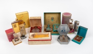 Ten assorted perfume bottles in original boxes, some with contents, including COTY, FIFTH AVENUE and TOSCA