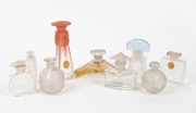 Nine assorted perfume bottles including LALIQUE, ​​​​​​​the largest 14cm high