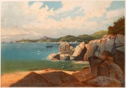 NICHOLAS CHEVALIER (1828-1902), I.) Refuge Cove, Wilson's Promontory, II.)&nbsp;Ferntree Gully, Mount Useful, Gipps Land, III.)&nbsp;Serpentine Creek Falls, McAlister River, Gippsland, three chromolithographic prints by Charles Troedel laid down on backing card; tw - 3