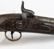 An antique English percussion cap pistol with "TOWER PROOF" stamp and crown mark, 6" barrel, .69 calibre, circa 1837, 32cm long - 4