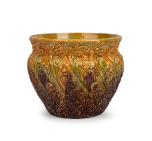 V.A.P. (Victoria Art Pottery) jardiniere by WILLIAM FERRY, 19th/20th century, stamped "VICTORIA ART POTTERY", 17cm high, 22cm wide