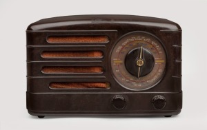 A.W.A. vintage brown bakelite mantle radio, ​​​​​​​18cm high