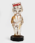 A vintage Art Deco "Bellhop" glass perfume bottle, ​​​​​​​11cm high